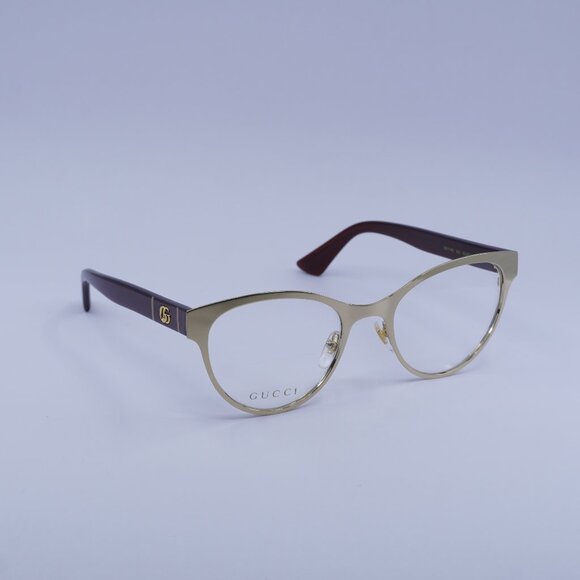 Gucci GG1114O 003 Eyeglasses Gold/Red 52mm Cat Eye Frame - Picture 1 of 12